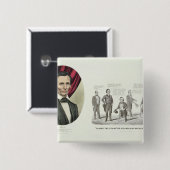 Hon. Abraham Lincoln Vierkante Button 5,1 Cm (Voorkant /achterkant)