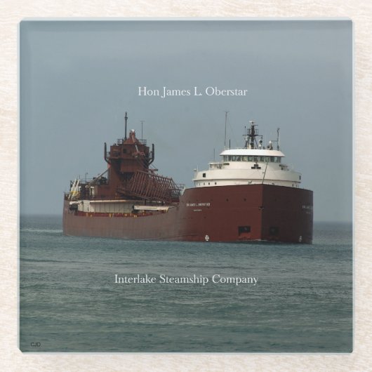 Hon James L. Oberstar glass onderzetter Glazen Onderzetter (Voorkant)