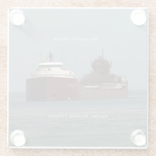 Hon James L. Oberstar glass onderzetter Glazen Onderzetter (Achterkant)