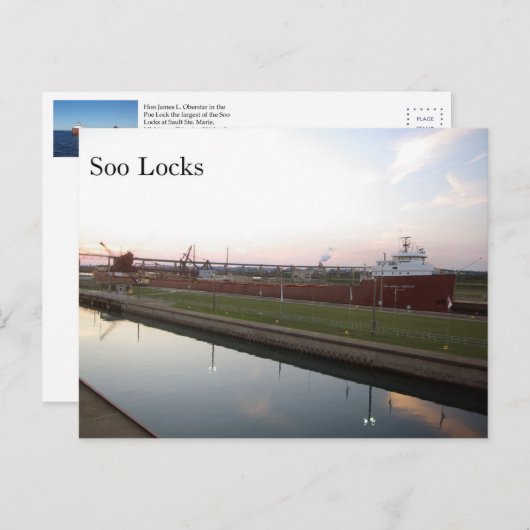Hon James L. Oberstar Soo Locks Post Card Briefkaart (Voorkant / Achterkant)