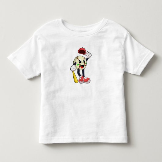Honbal met honkbalknuppel kinder shirts (Voorkant)