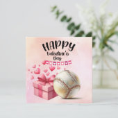 Honbal voor Valentijnsdag met harten Feestdagenkaart (Staand voorkant)