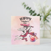 Honbal voor Valentijnsdag met harten Feestdagenkaart (Staand voorkant)