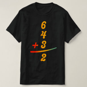 Honbal Wiskunde 6 4 3 2 Geïnspireerde Dubbele Spel T-shirt