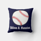 Honbasebal op Navy Blauw  Naam Sport Kamer Jongens Kussen (Achterkant)