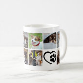 Hond 10 Foto Collage Pootafdruk Hart Koffiemok (Voorkant rechts)