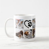 Hond 10 Foto Collage Pootafdruk Hart Koffiemok (Links)