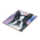 hond 128 color Boston Terrier Tegeltje (Zijkant)