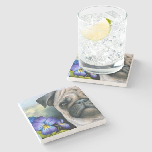 hond 133 stenen onderzetter (Zijkant)