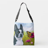 Hond 134 Boston Terrier Cross Body Bag Crossbody Tas (Achterkant)