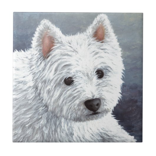 hond 137 witte stropdas tegeltje (Voorkant)