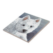 hond 137 witte stropdas tegeltje (Zijkant)