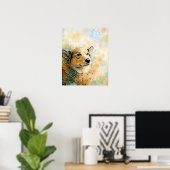 hond 143 Corgi Poster (Thuiskantoor)