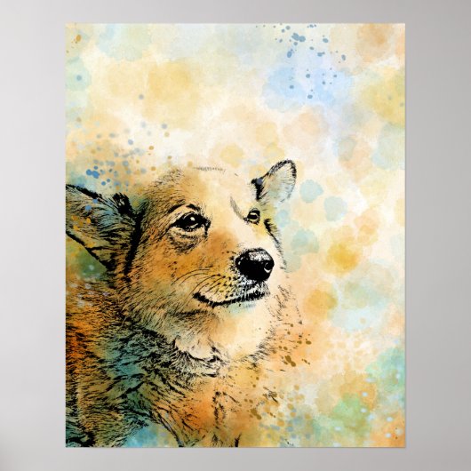 hond 143 Corgi Poster (Voorkant)
