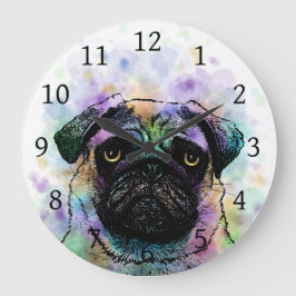 Hond 156 Funny Pug Grote Klok