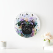 Hond 156 Funny Pug Grote Klok (Huis)