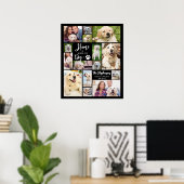 Hond 15 Foto's HOME IS WAAR ONZE HOND IS Custom Poster (Thuiskantoor)