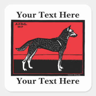 Hond (1917) Julie de Graag Vierkante Sticker