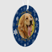Hond 2 Foto Blauwe Sneeuwvlok Aangepaste Kerstmis Ornament (voorkant)
