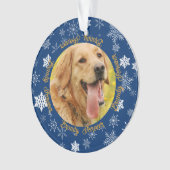 Hond 2 Foto Blauwe Sneeuwvlok Aangepaste Kerstmis Ornament (voorkant)