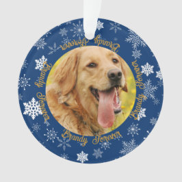 Hond 2 Foto Blauwe Sneeuwvlok Aangepaste Kerstmis Ornament