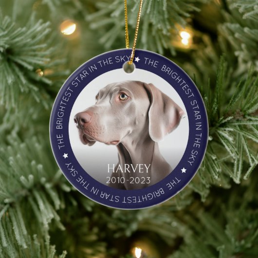 Hond 2 foto Keepsake Pet Memorial Keramisch Ornament (Boom)