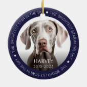 Hond 2 foto Keepsake Pet Memorial Keramisch Ornament (Achterkant)