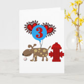 Hond 3e verjaardag Tshirts en geschenken Kaart (Gele Bloem)