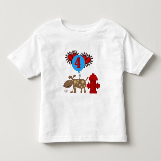 Hond 4e verjaardag Tshirts en geschenken (Voorkant)