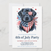 Hond 4th of July Partij Patriottische Labrador Ret Kaart (Voorkant)