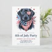Hond 4th of July Partij Patriottische Labrador Ret Kaart (Staand voorkant)