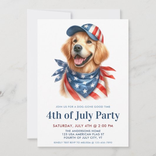 Hond 4th of July Partij Patriottische Labrador Ret Kaart (Voorkant)