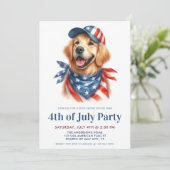 Hond 4th of July Partij Patriottische Labrador Ret Kaart (Staand voorkant)