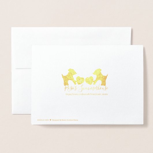 Hond 50ste gouden huwelijksverjaardag folie kaarten (Met envelop)