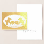 Hond 50ste gouden huwelijksverjaardag folie kaarten (Display)