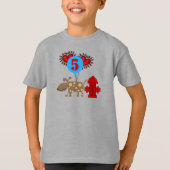 Hond 5e verjaardag tshirts en geschenken (Voorkant)