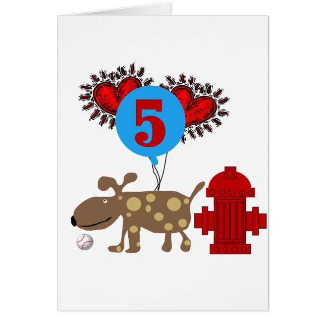 Hond 5e verjaardag tshirts en geschenken (Voorkant)