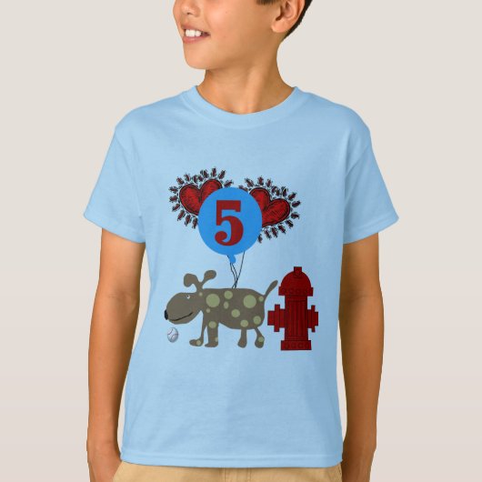 Hond 5e verjaardag tshirts en geschenken (Voorkant)