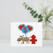 Hond 5e verjaardag tshirts en geschenken briefkaart (Staand voorkant)