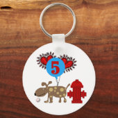 Hond 5e verjaardag tshirts en geschenken sleutelhanger (Voorkant)