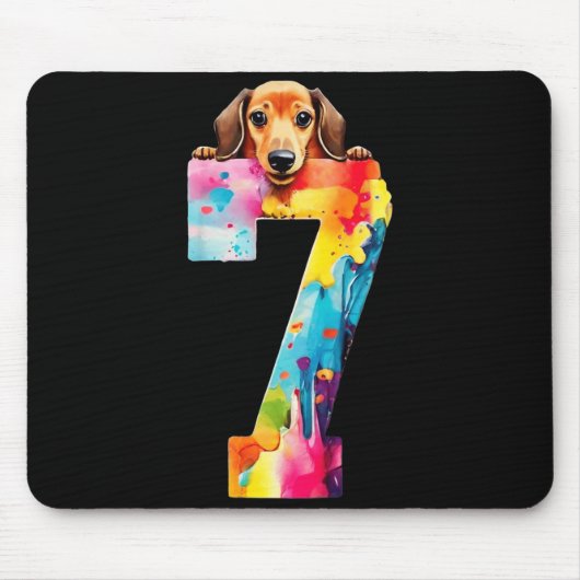 Hond 7 Jaar Dachshund Verjaardag Muismat (Voorkant)