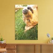 Hond aan de achterkant canvas afdruk (Insitu (Woonkamer))