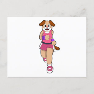 Hond aan het hardlopen briefkaart