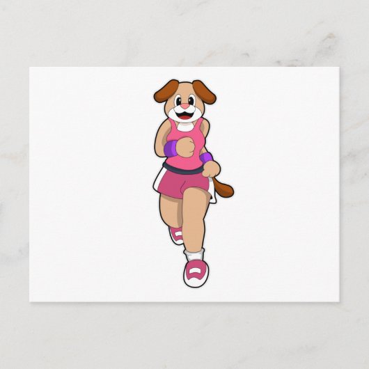 Hond aan het hardlopen briefkaart (Voorkant)