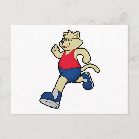 Hond aan het hardlopen met een bril briefkaart (Voorkant)