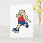 Hond aan het hardlopen met een bril kaart (Gele Bloem)