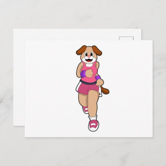 Hond aan het Rennen Briefkaart (Voorkant / Achterkant)