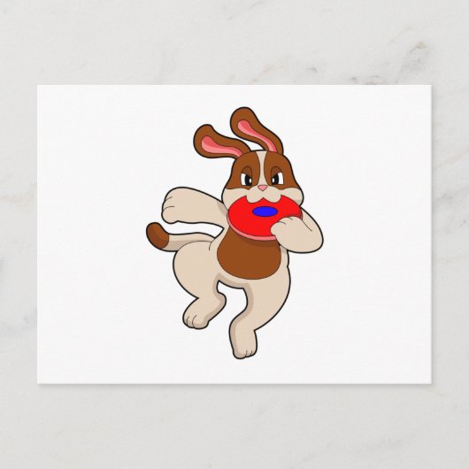 Hond aan het spelen briefkaart (Voorkant)