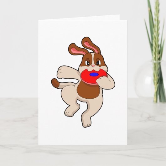 Hond aan het spelen kaart (Voorkant)