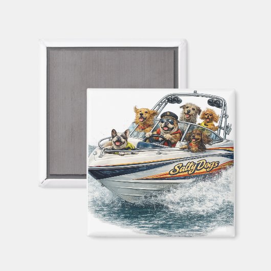 Hond aan het varen magneet (Voorkant / Achterkant)